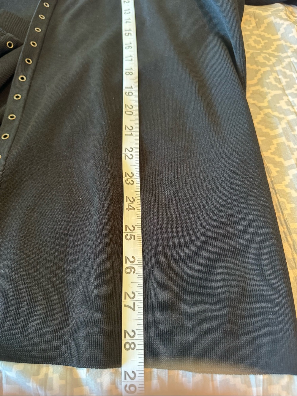 Alfani Black Ribbed Knit 2-Piece Twinset Top & Open Cardigan Gold Grommets [1X] - Picture 9 of 10
